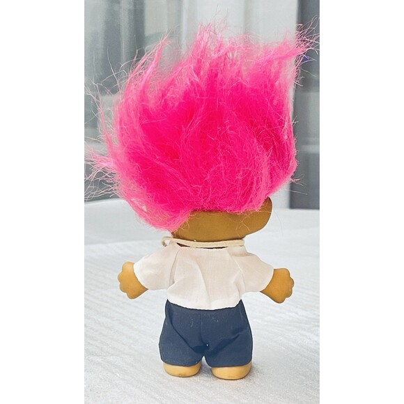 VTG Russ 5" Troll Doll Pink Hair Doctor Healthcare Worker Stethoscope Lab Coat - Picture 6 of 9